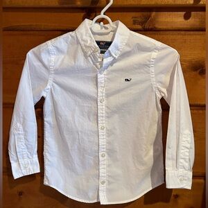 KIDS VINEYARD VINES WHITE BUTTON DOWN WHALE SHIRT SIZE 6